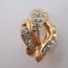 Authentic Christian Dior Rhinestone Clip-On Earrings Gold Plating CD K5825