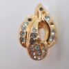 Authentic Christian Dior Rhinestone Clip-On Earrings Gold Plating CD K5825