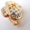 Authentic Christian Dior Rhinestone Clip-On Earrings Gold Plating CD K5825